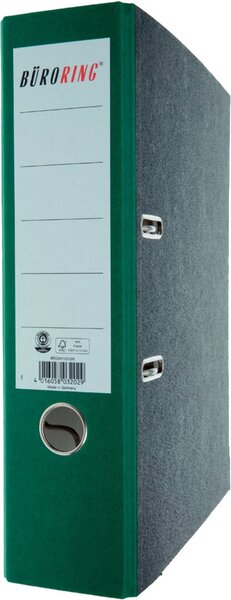 Büroring Lever Arch File 80 mm Cardboard 2 ring A4 green
