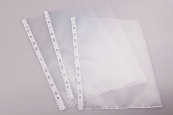 Punched Pocket A4, PP foil, 110 micron, grooved, box of 50 pieces