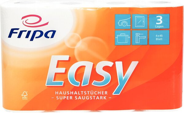 Fripa Kitchen Rolls Easy, 3-ply 100% pulp, high white, 4 x 45 sheets