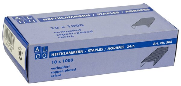 Alco Heftklammern 24/6 1000er verkupfert