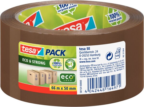 Packband tesapack Eco & Strong 50mm x 66m, braun