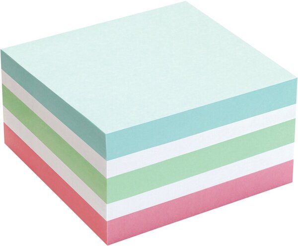Büroring Haftnotiz Würfel pastell 75x75mm, 400 Blatt, FSC Quallität,